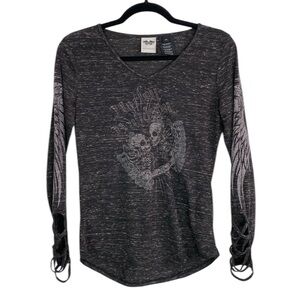 Harley Davidson y2k long sleeve graphic top